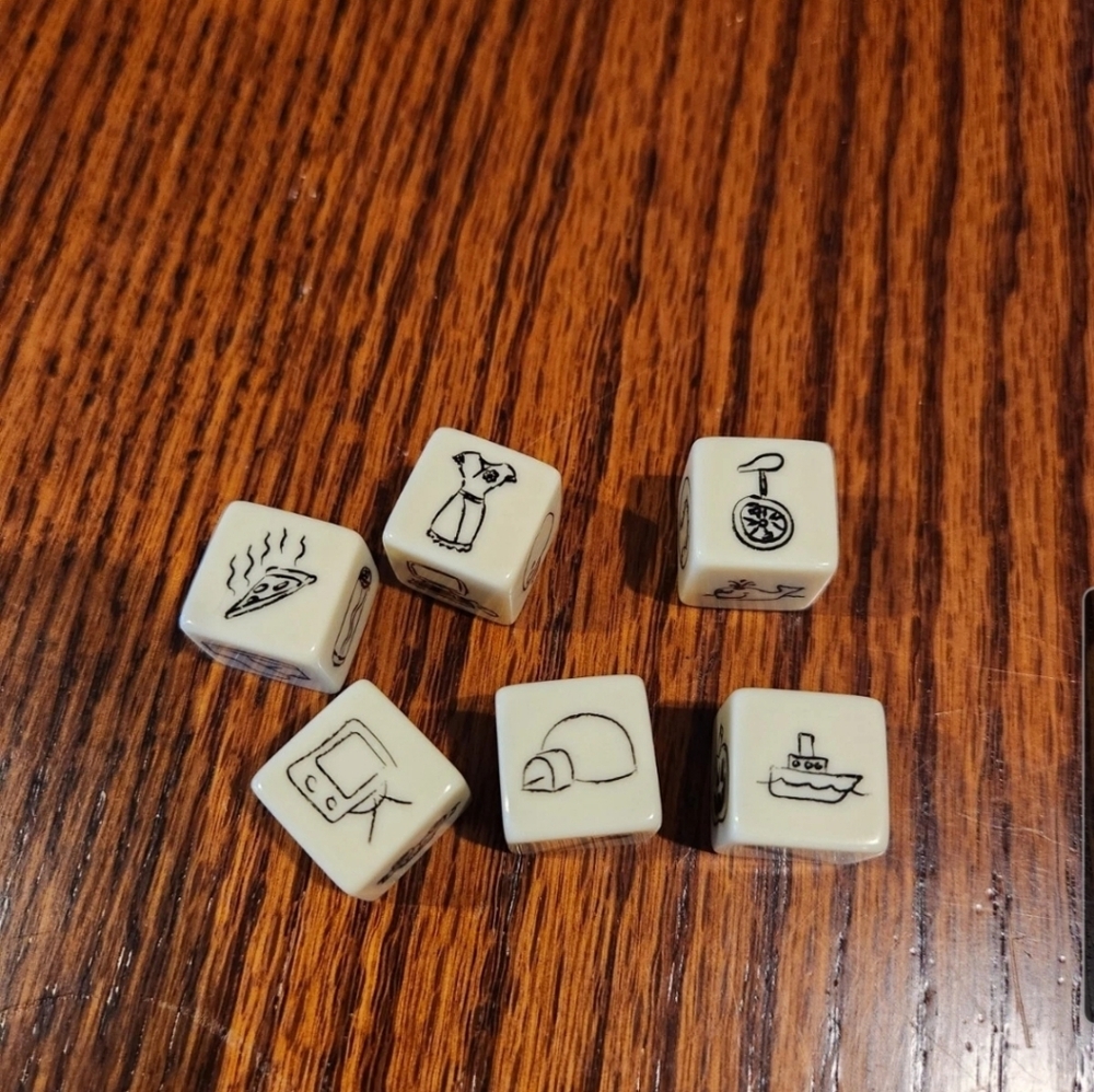 2011 Haywire Group Dicecapades Replacement Piece 6 White Picture Dice 6 Sided